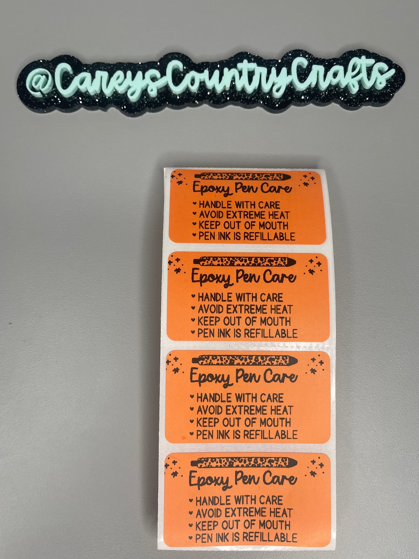 Epoxy Pen Care Stickers