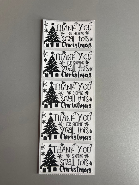 Thank You For Shopping Small This Christmas Stickers