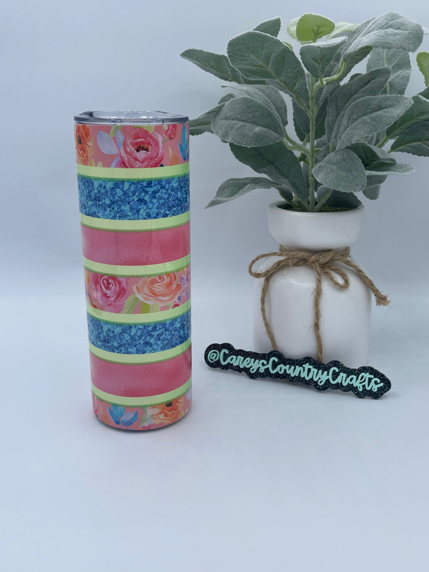 Neon Summer Stripes Tumbler