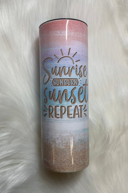 Sunrise Sunburn Sunset Repeat Tumbler