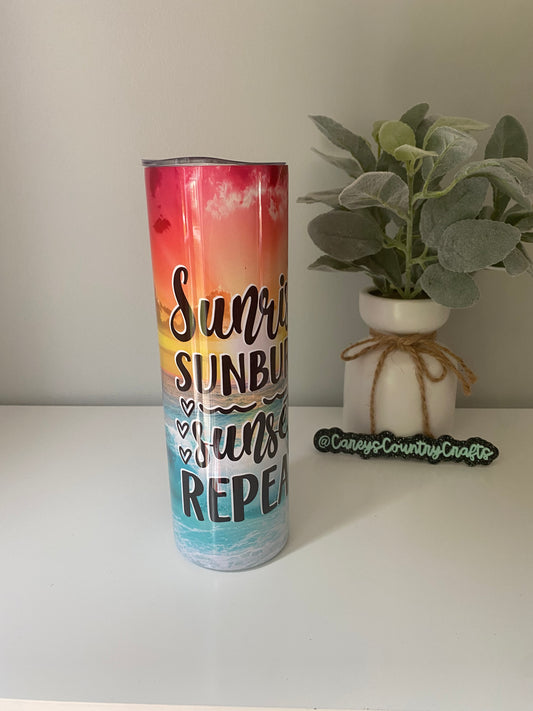 Sunrise Sunburn Sunset Repeat Vibrant Tumbler