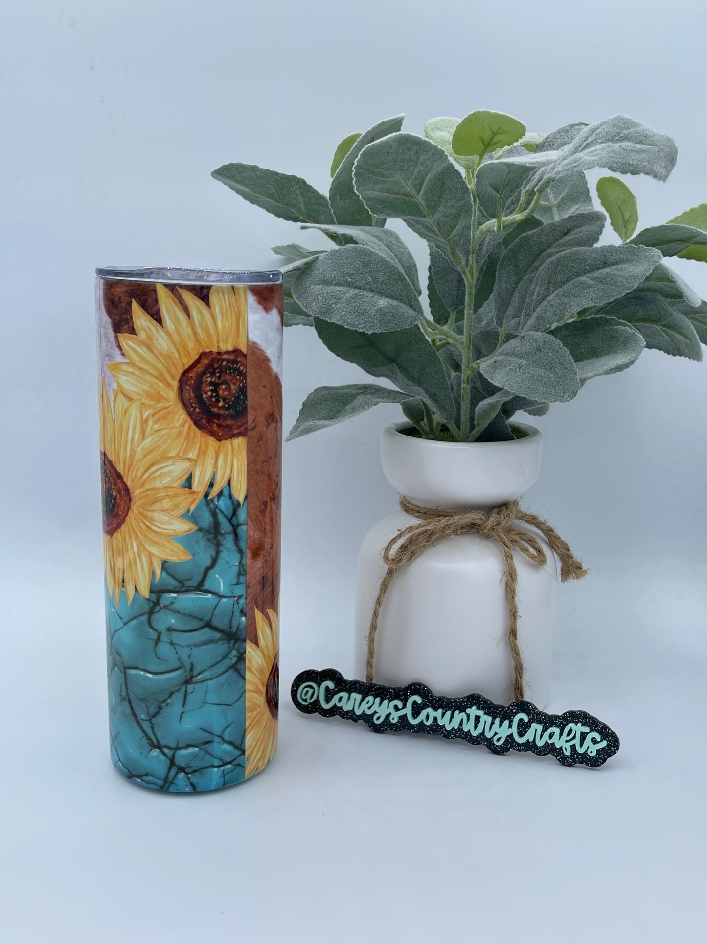 Turquoise Sunflower Tumbler