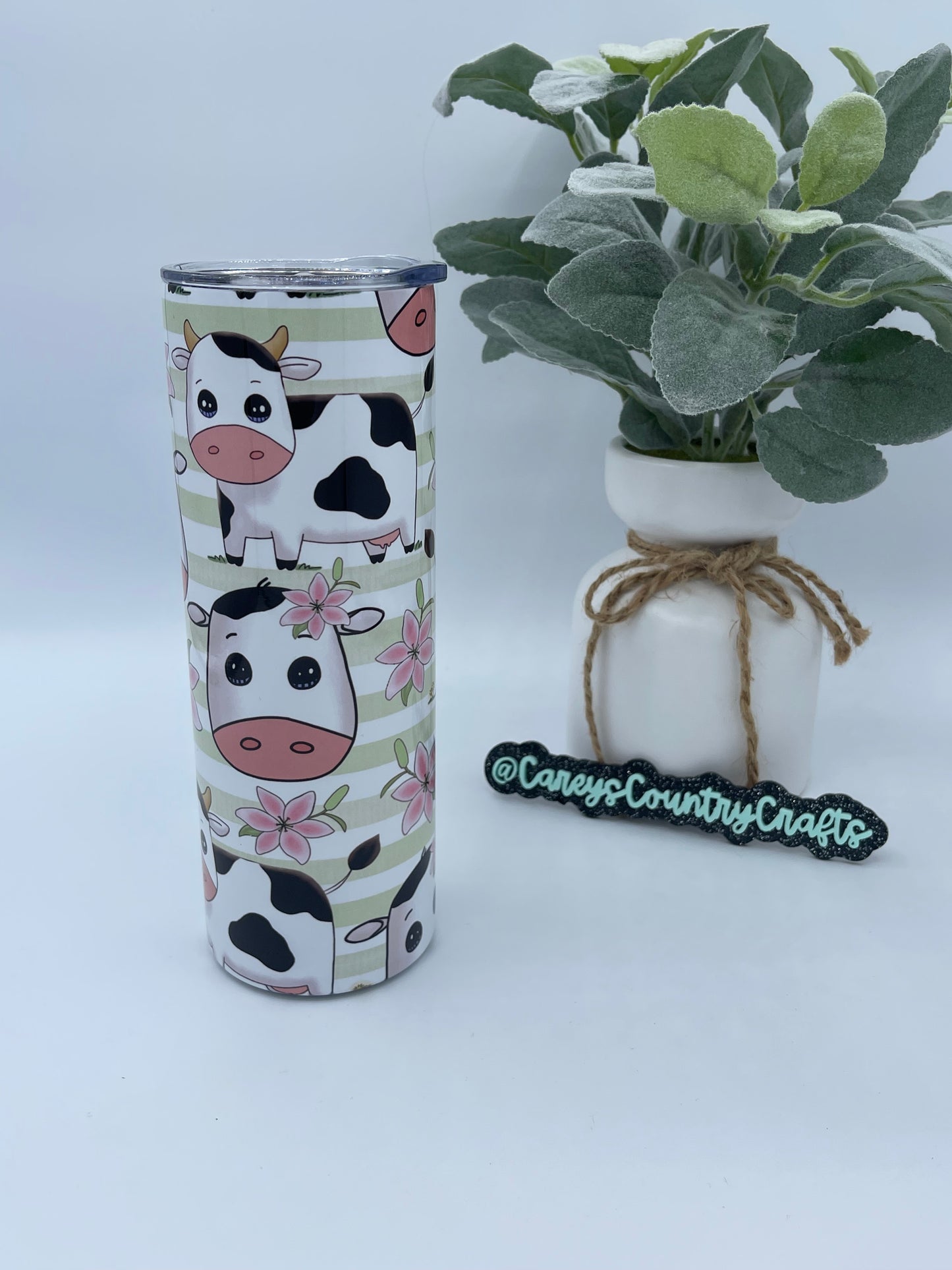 Pretty In Pink Cow Tumbler