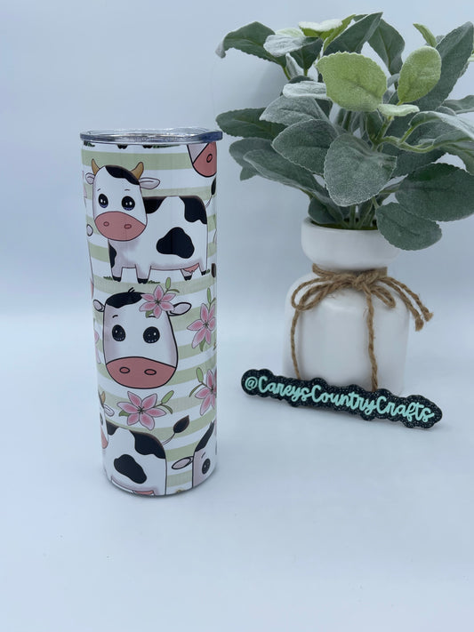 Pretty In Pink Cow Tumbler