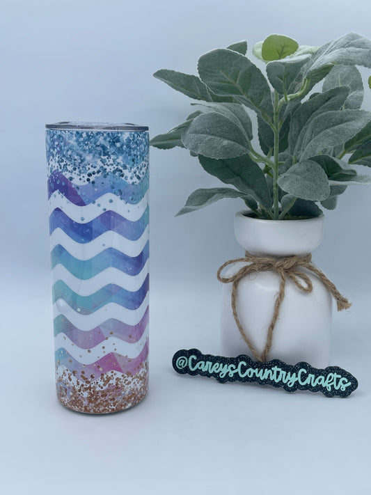 Watercolor Waves Tumbler