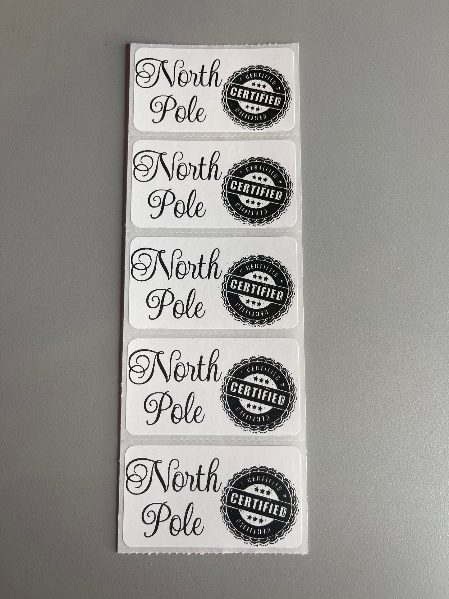 North Pole Certified Stickers