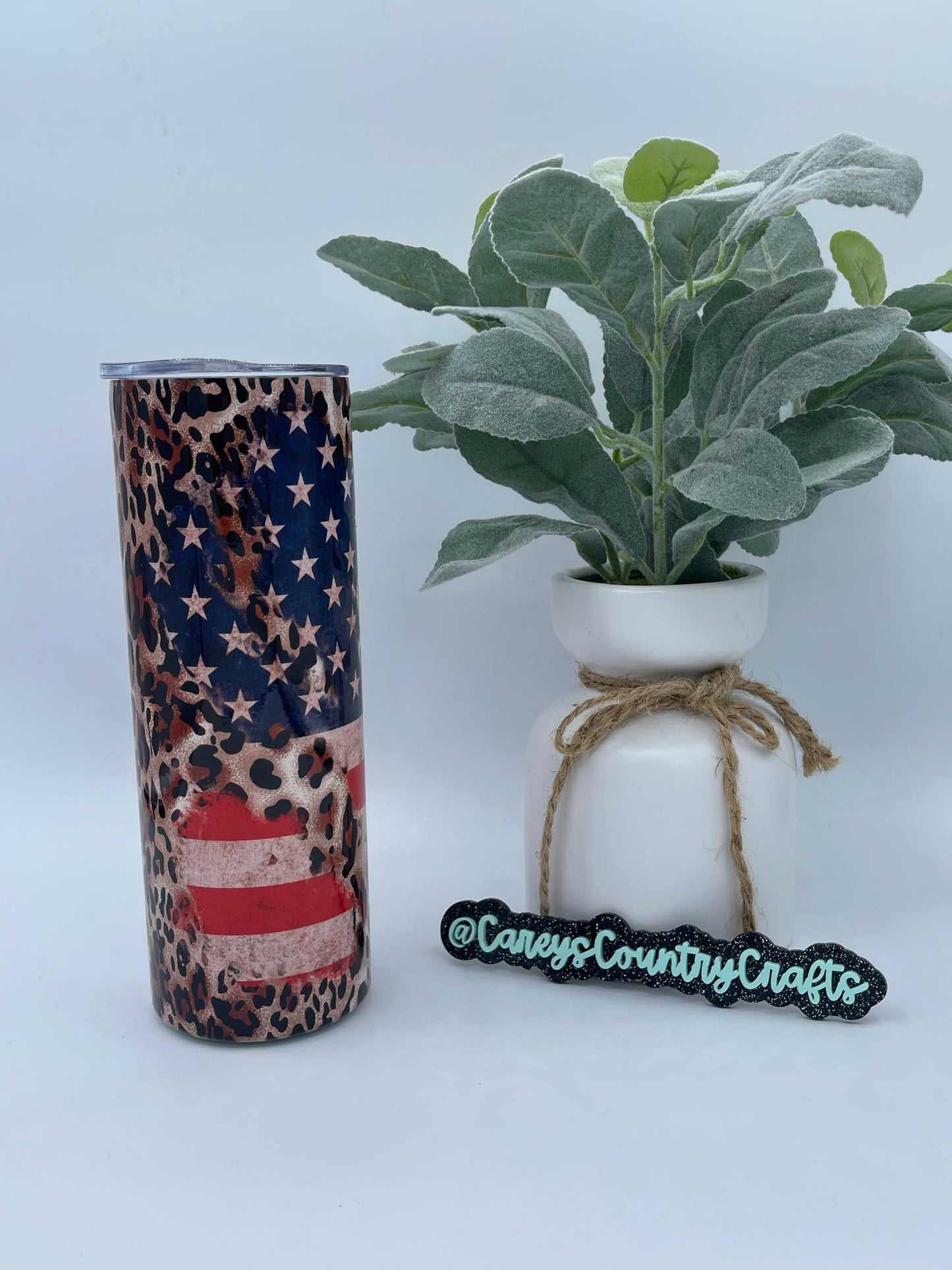 Cheetah American Flag Tumbler