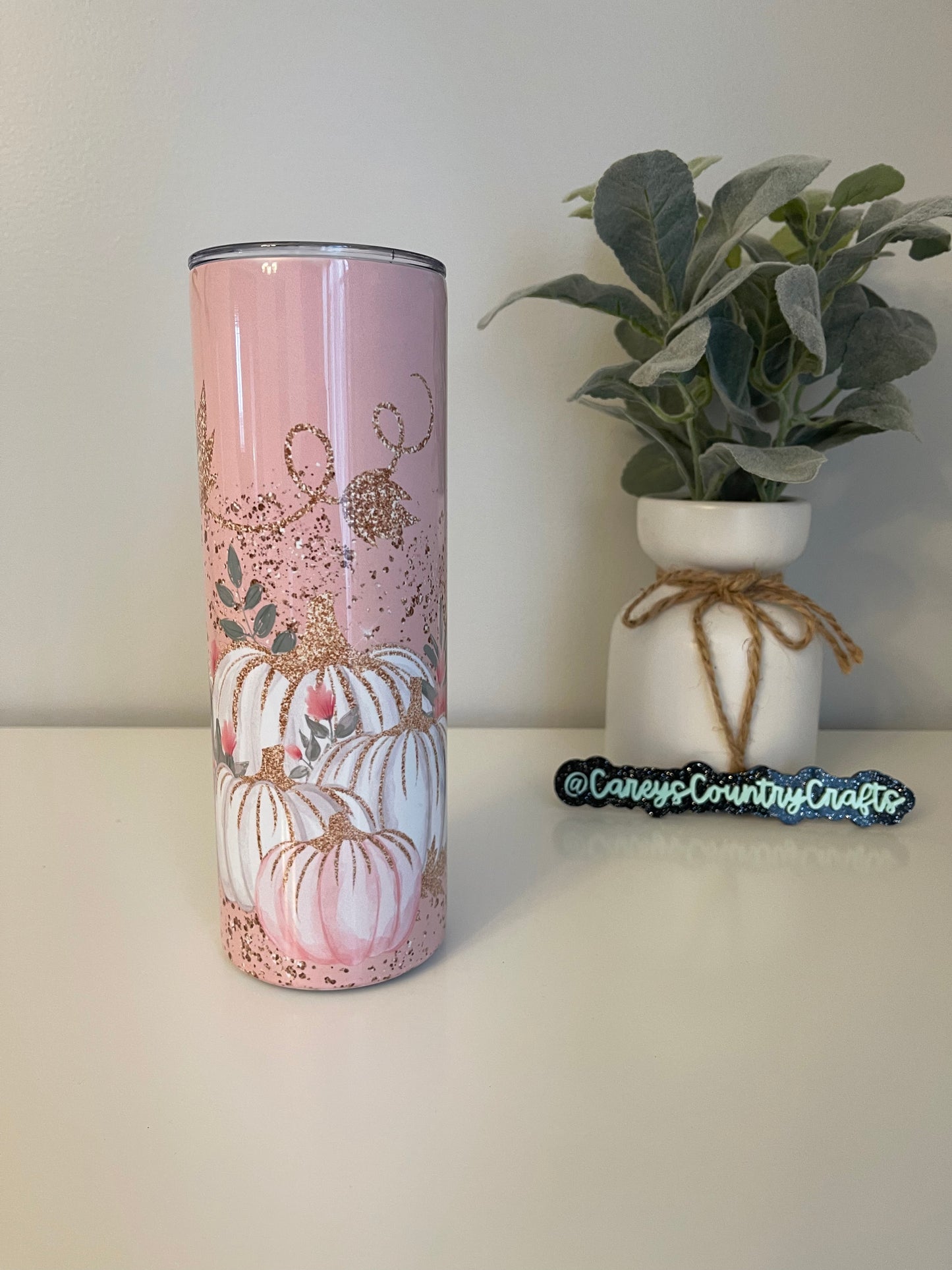 Pink and Gold Pumpkins Tumbler