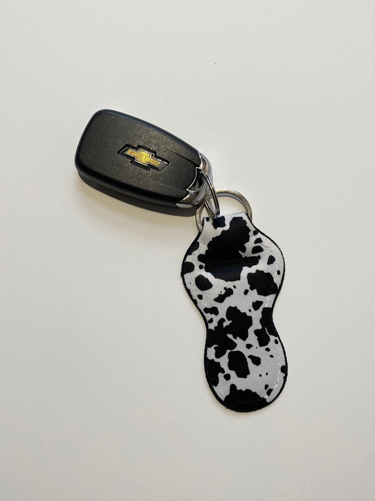 Cow Chapstick Holder Keychain