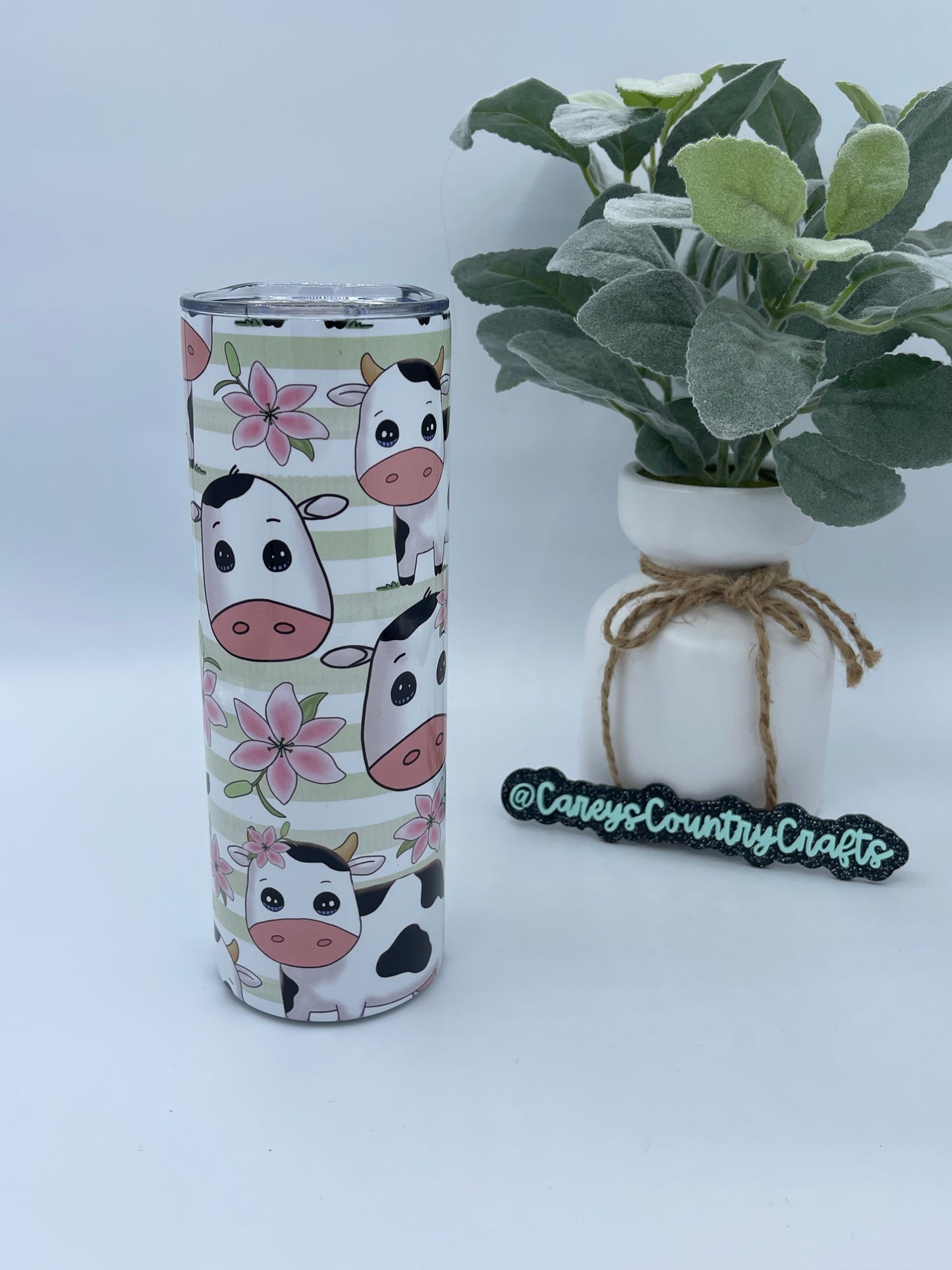 Pretty In Pink Cow Tumbler