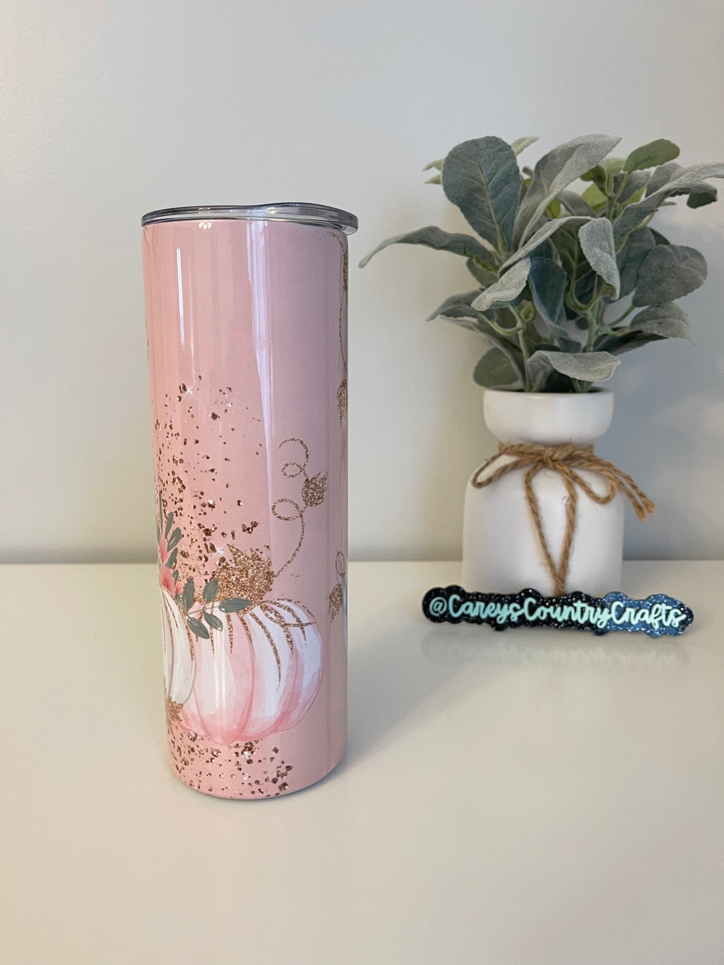 Pink and Gold Pumpkins Tumbler