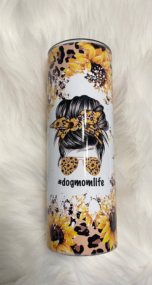 Sunflower #DogMomLife Tumbler